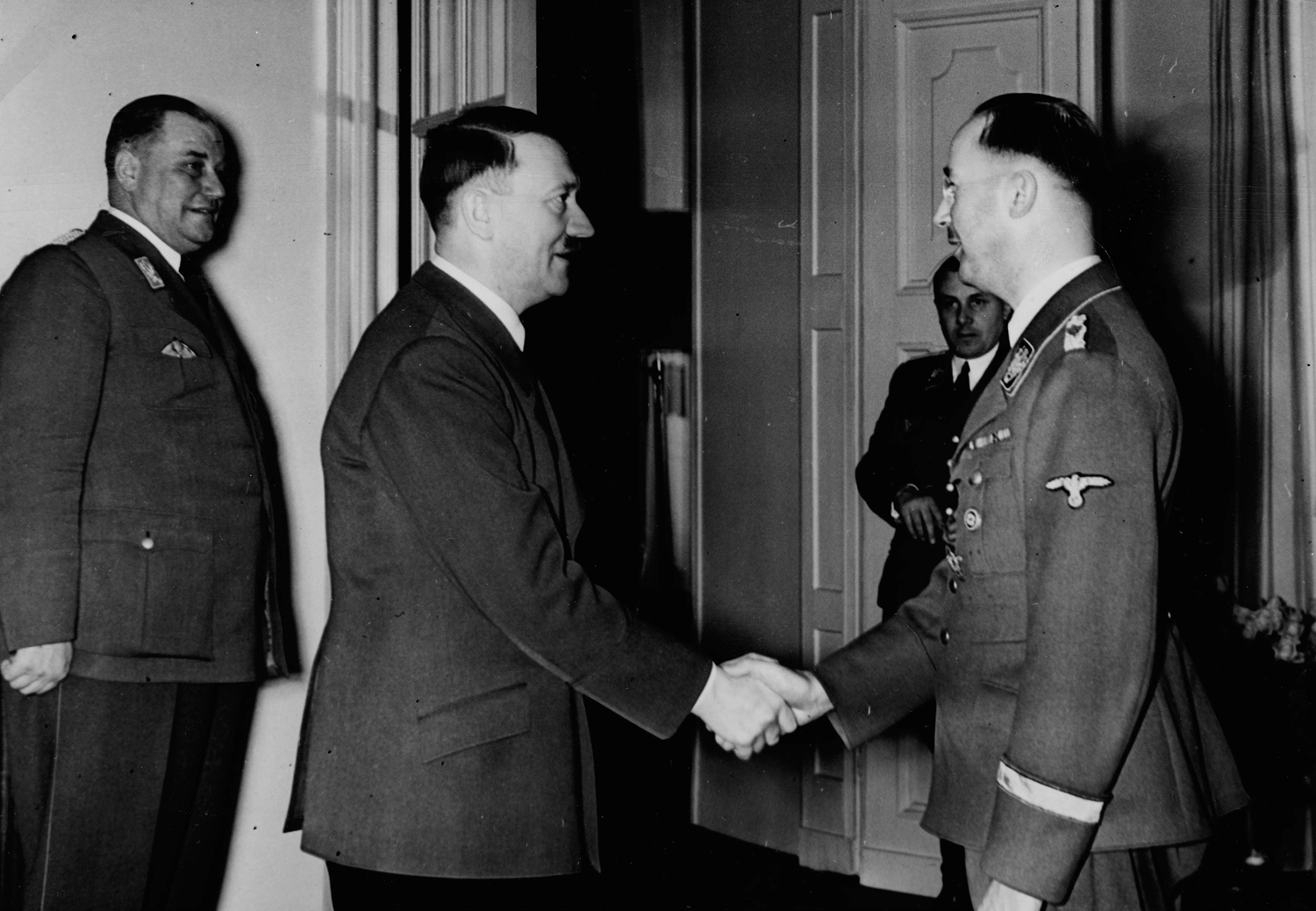 Heinrich Himmler congratulates Adolf Hitler for his 51th birthday in Berlin